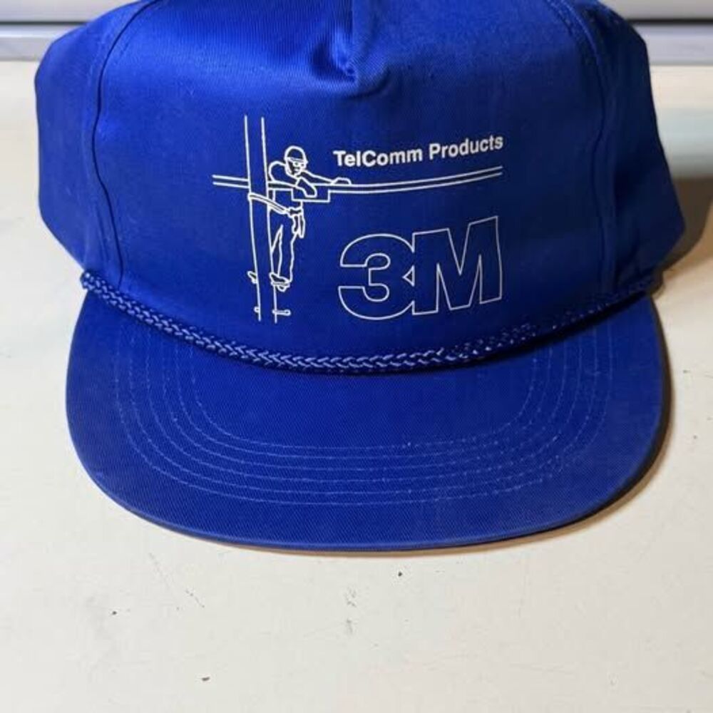 Vintage 3M TelComm Products Blue Snapback Hat